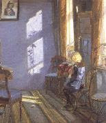 Anna Ancher Sunshine in the Blue Room (nn02) oil on canvas